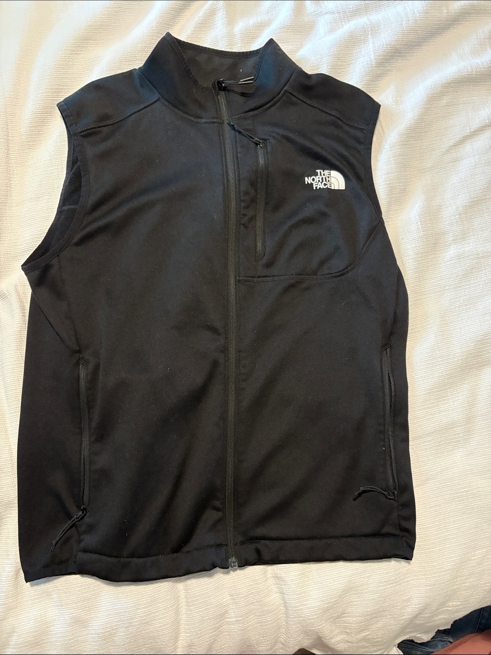 The North Face Black Men's fleece Vest with Chest Logo